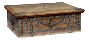 Swedish Hand Painted Oak Strong Box