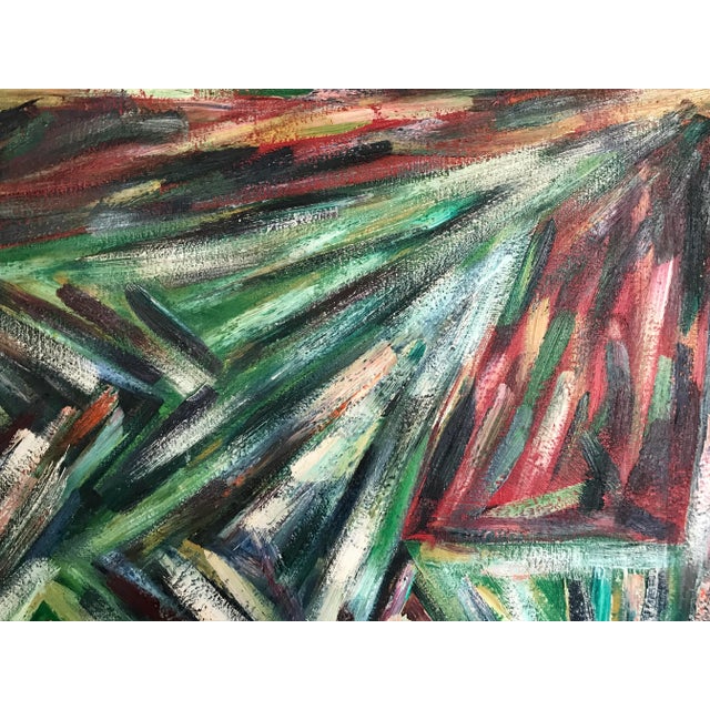 Wood Wings of Light Original Abstract Expressionism Oil Painting by Monique Nichols For Sale - Image 7 of 12