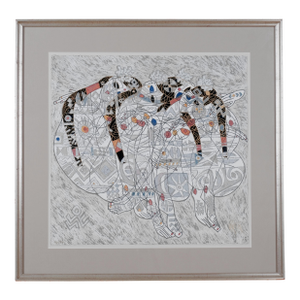 1987 Jiang Tiefeng "Love I" Signed Limited Edition 70/293 Framed Serigraph With Certificate of Authenticity