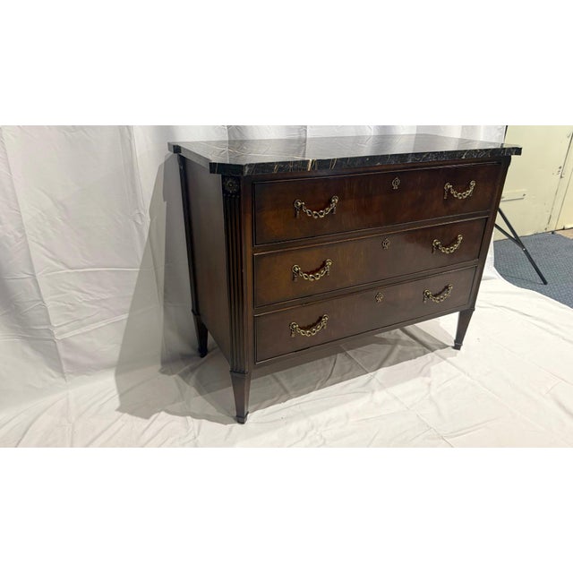Neoclassical 1990s Henredon Neoclassical 3 Drawer Chest of Drawers For Sale - Image 3 of 12