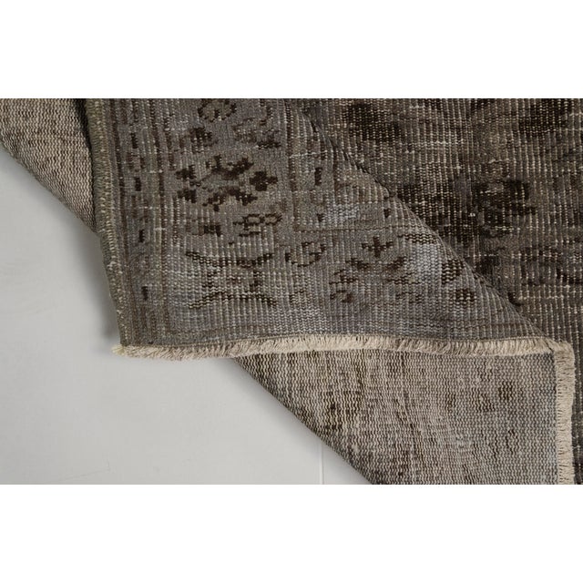 Turkish Grey Vintage Anatolian Wool Carpet For Sale - Image 3 of 10