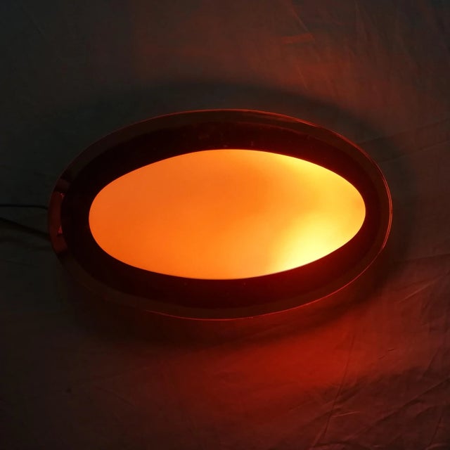 Oval Sconce with Mirror Frame, 1980s For Sale - Image 10 of 15