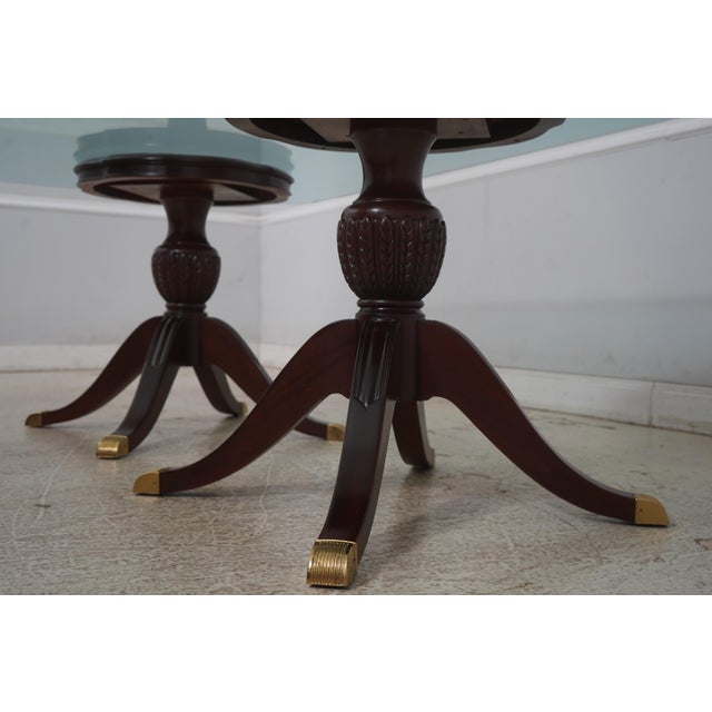 Lexington Duncan Phyfe Mahogany Glass Top Dining Room Table For Sale In Philadelphia - Image 6 of 12