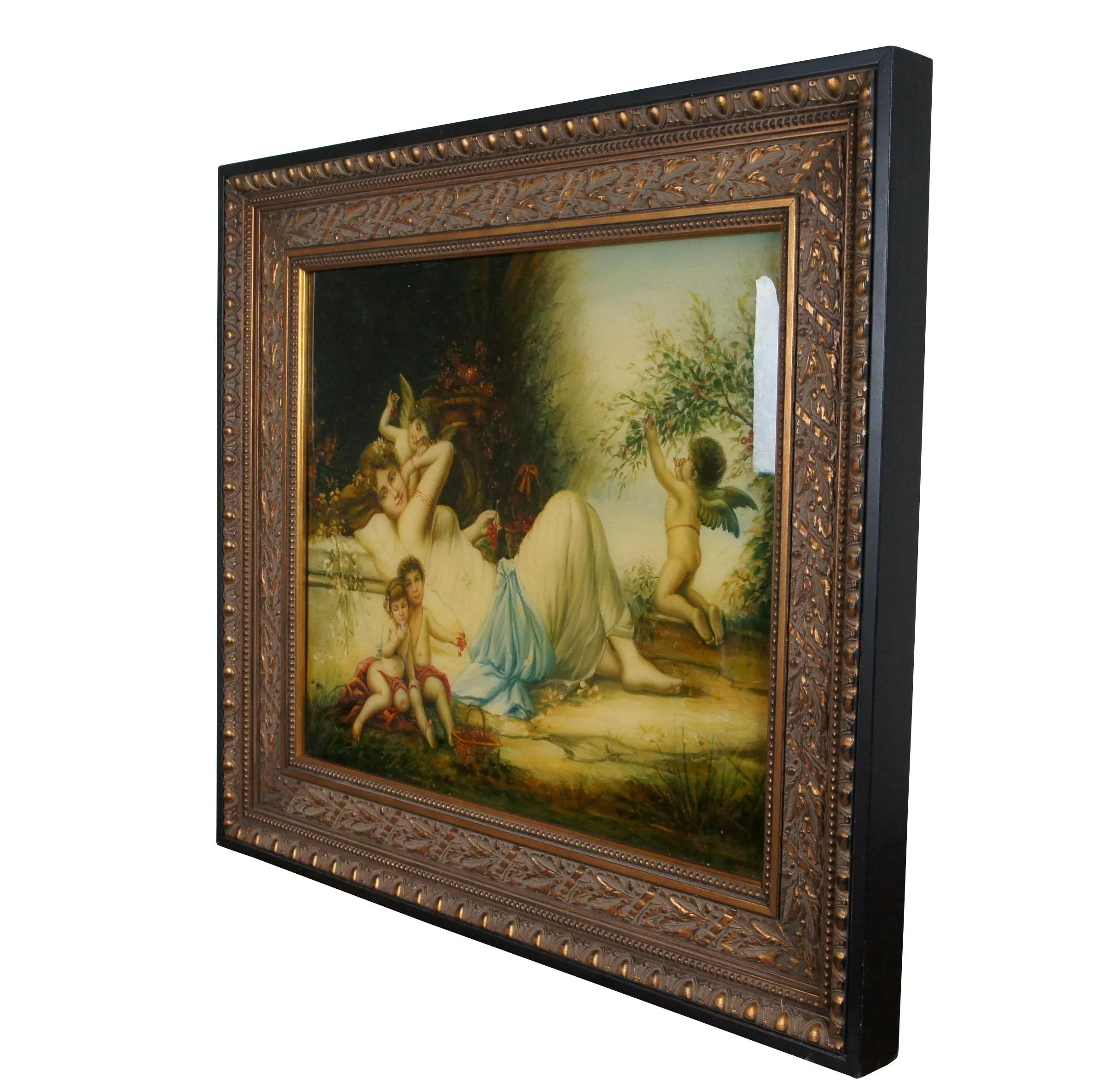 Venus & Her Attendants Classical Landscape Oil Painting After Hans