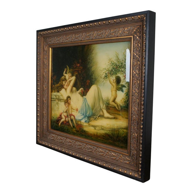Religious Venus & Her Attendants Classical Landscape Oil Painting After Hans Zatzka 33" For Sale - Image 3 of 9