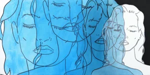 "Untitled (Like a Dream I)" Contemporary Minimalist Figurative Acrylic Painting by Hilary Bond