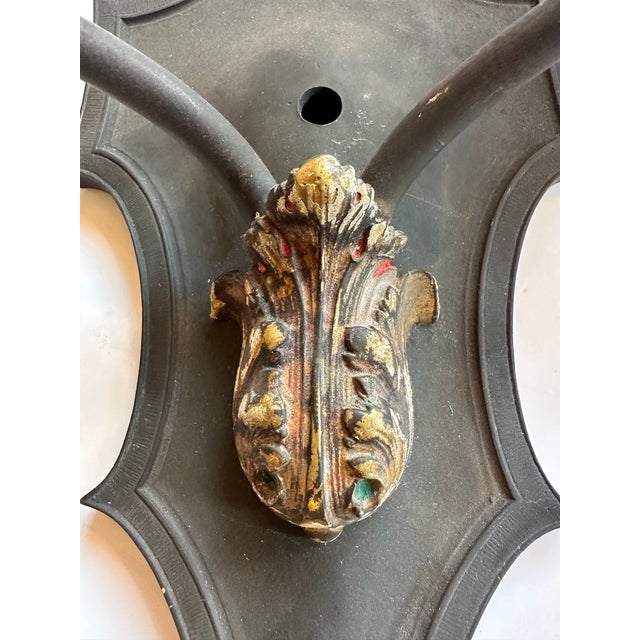 Metal 1920s Regency Style Iron Sconces -a Pair For Sale - Image 7 of 10