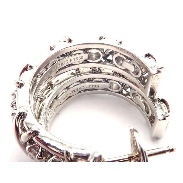 Tiffany & Co. Jean Schlumberger Diamond 20-Stone Platinum Hoop Earrings, A Pair For Sale - Image 10 of 12
