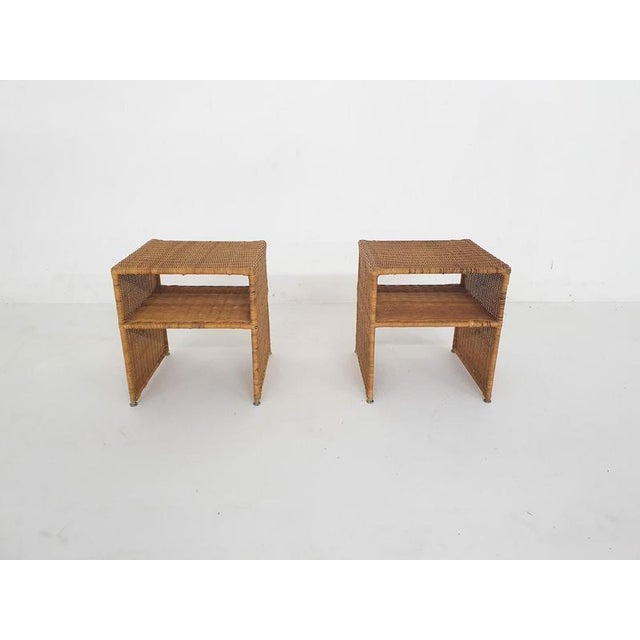 Vintage Wicker Nightstands, France, 1960s, Set of 2 For Sale - Image 4 of 11