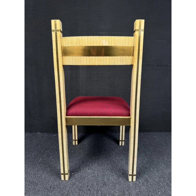 Mid 20th Century Tesserae and Brass Enrique Garcel Style Chairs - Set of 4 For Sale - Image 4 of 12