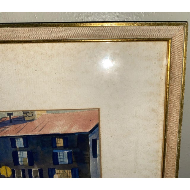 Vintage Cityscape Watercolor Signed E W Ryerson For Sale - Image 4 of 7