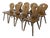 Vintage Tyrolean Farmhouse Heart Cutout Wooden Dining Chairs, 1970s, Set of 8 For Sale