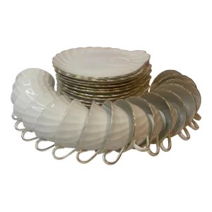 1950s English Fine Bone China Royal Tuscan Dover Tea Set