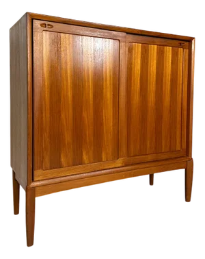 Mid-Century Minimalistic Teak Cabinet by H. W. Klein for Bramin, Denmark, 1960s