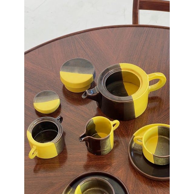 Italian Ceramic Tea or Coffee Set from SIC Ceramiche Artistiche, 1960s-1970s, Set of 13, in Flawless conditions. Designed...