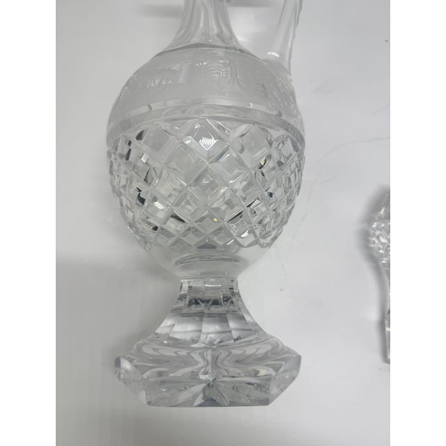 Early 20th Century Crystal Claret Ewer, Wheel-Engraved Game Frieze, Possibly Val Saint-Lambert For Sale - Image 11 of 11