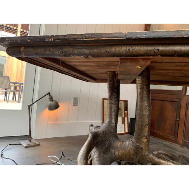 Antique Elm Tree Root Desk For Sale - Image 4 of 6