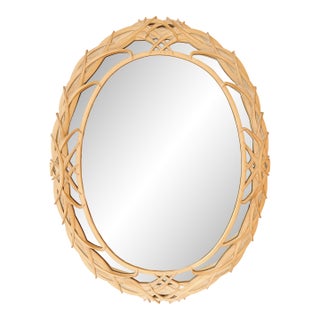 Vintage Regency Mirror Palm Leaf by Carolina For Sale