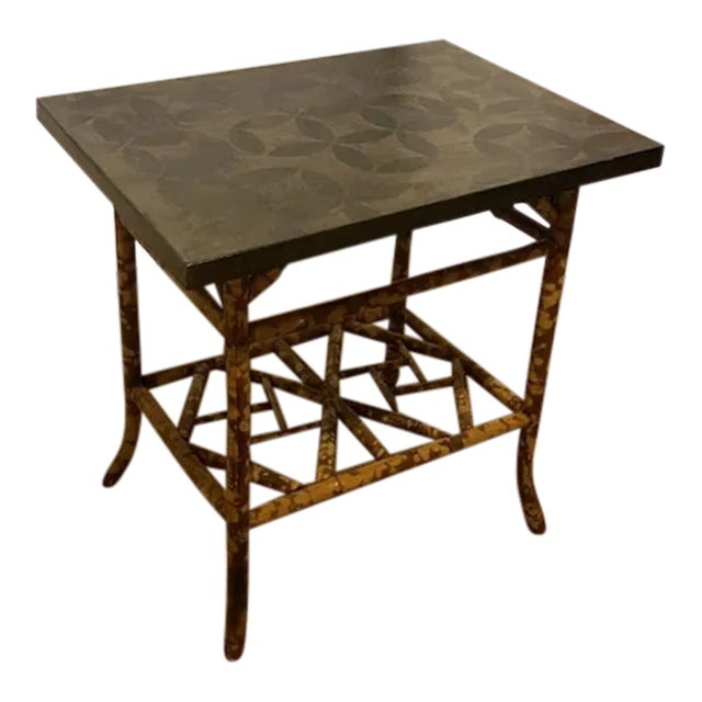 Early 20th Century English Burnt Bamboo Side Table For Sale