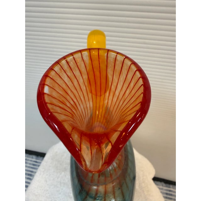 Blue Circa 1989 Kjell Engman for Kosta Boda Bon Bon Art Glass Pitcher + Goblet, Set For Sale - Image 8 of 12