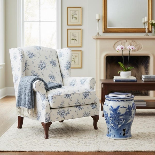 Blue and White Landscape Porcelain Garden Stool For Sale In West Palm - Image 6 of 7