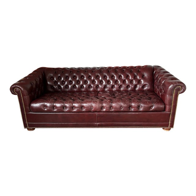 Mid 20th Century Vintage Oxblood Chesterfield Sleeper Sofa Chairish