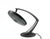 Large desk lamp mod. ‘Boomerang 2000’. Enamelled grey/silver steel arm pivoted on round nickel-plated metal base,...