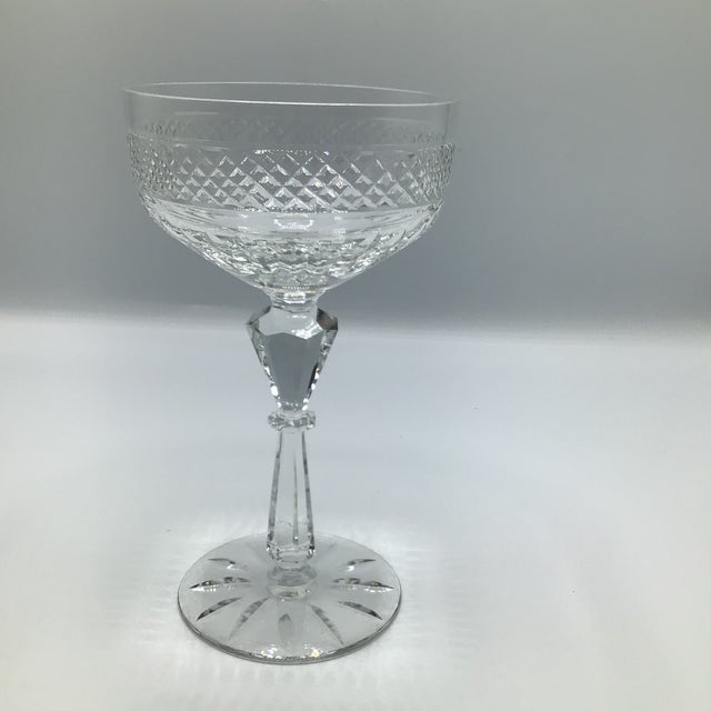 1950s Cut Crystal Rock Sharpe Champagne Coupes - A Pair For Sale - Image 5 of 12