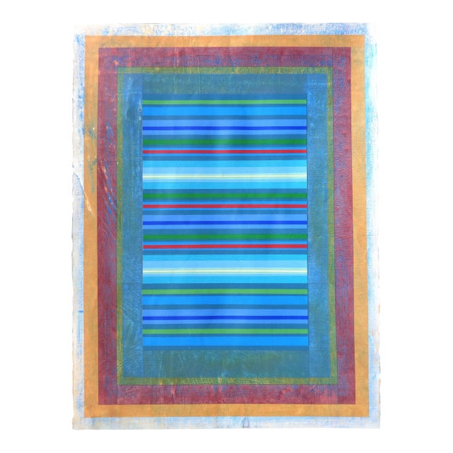 Contemporary Abstract Mixed Media on Paper Painting "Organic Geometry (Fragrant Portals Ii)" by Michael Barringer For Sale