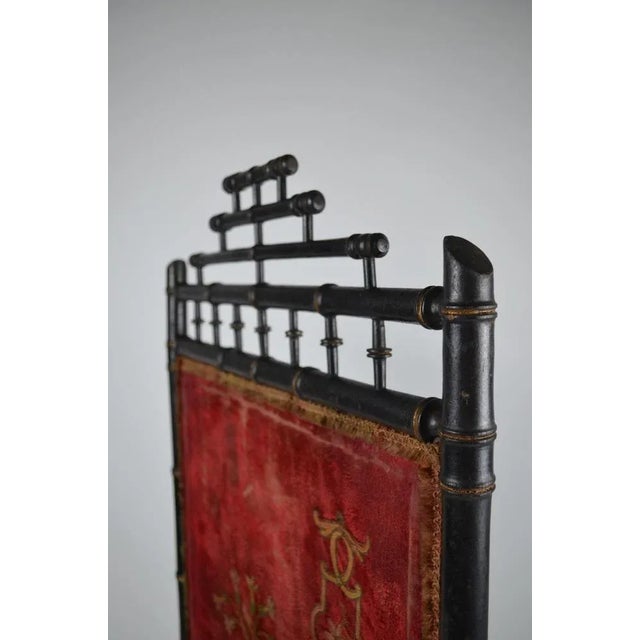 Antique French empire fireplace screen, made of wood, faux bamboo, second Empire period, France, 2nd half of the 19th...