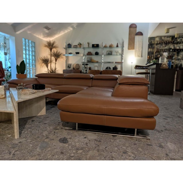 Late 20th Century Nicoletti-Calia Leather Sectional For Sale - Image 9 of 14