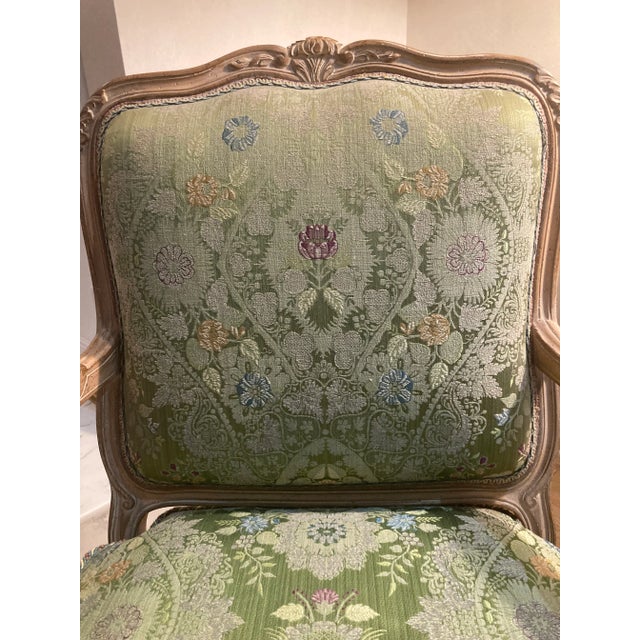 Green 19th Century French Armchairs- Set of 2 For Sale - Image 8 of 11