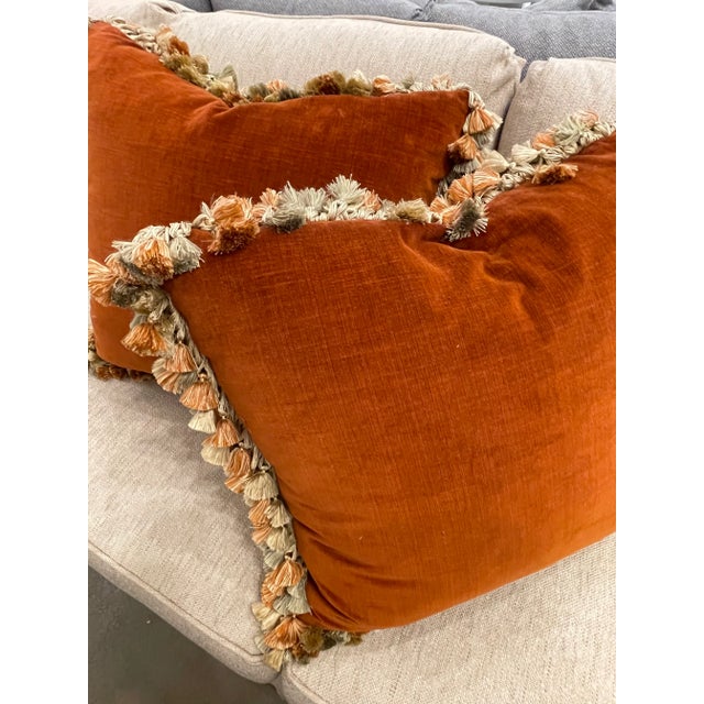 Textile Beaded Fortuny Pillows- Set of 2 For Sale - Image 7 of 9