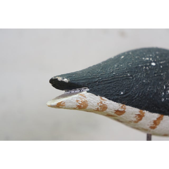 Late 20th Century Richard Morgan Stilt Sandpiper Folk Art Figurine the Painted Bird Workshop 10" For Sale - Image 12 of 14