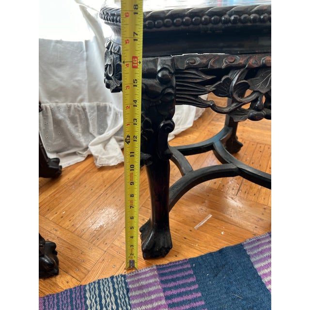 Late 19th Century Chinese Rosewood Carved Plant Stand or Side Table For Sale - Image 10 of 12