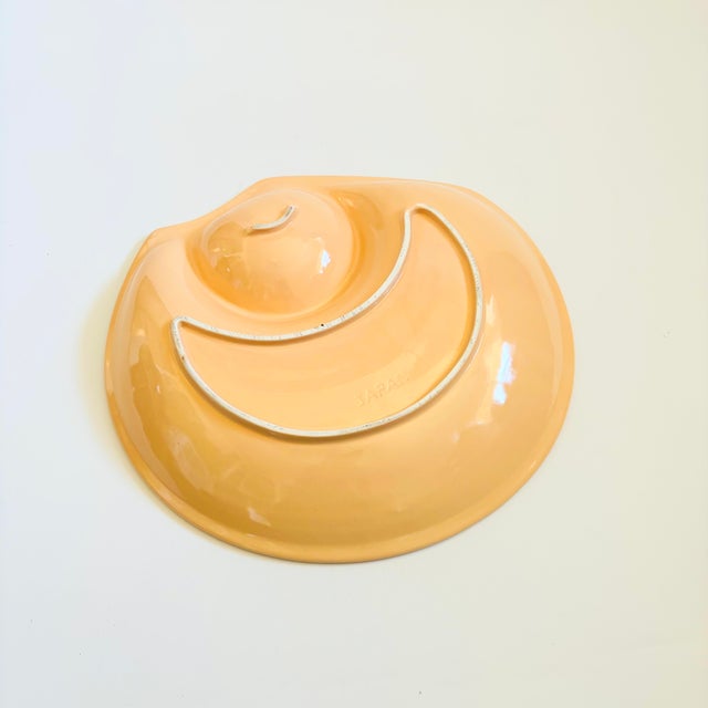 Pink Large Ceramic Seashell Chip and Dip Serving Tray, Made in Japan For Sale - Image 8 of 9