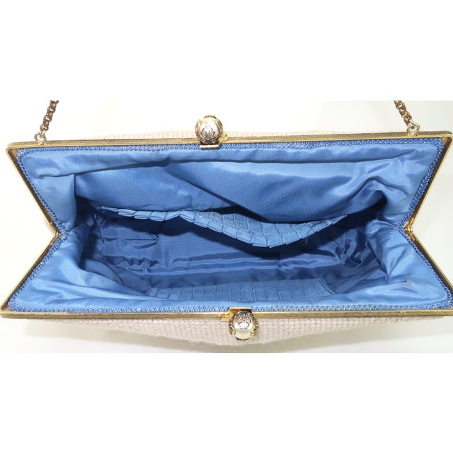 Floral Needlepoint Top Handle Handbag, 1950's For Sale - Image 12 of 14