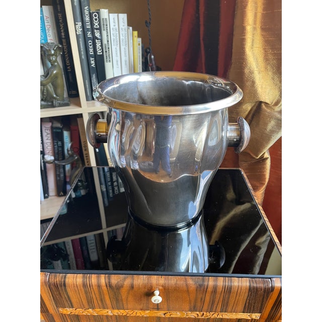 Brown Art Deco Silver-Plated Champagne Cooler from WMF, Germany, 1930s For Sale - Image 8 of 14