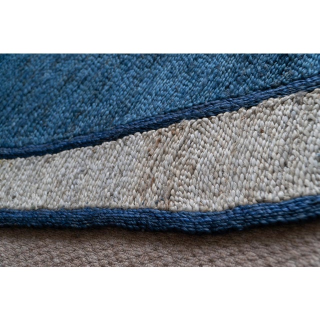 Contemporary Jiko I (Deep Sea and White Sand) Rug by Kelechi Ejikeme for Swallo Studio For Sale - Image 3 of 9