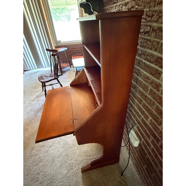 Auburn Cushman Colonial Creations Maple Secretary Desk #1012 and Chair #7041 Mid-Century For Sale - Image 8 of 15