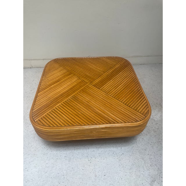 Vintage Rattan Stepped Coffee Table in the Style of Paul Frankl For Sale In Los Angeles - Image 6 of 9