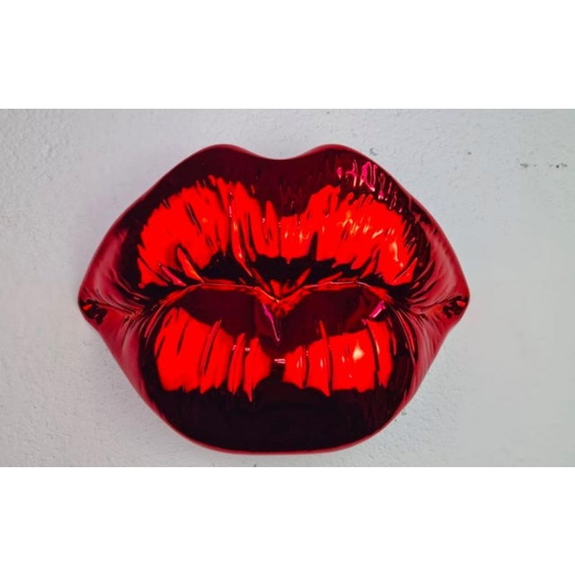 Contemporary Sagrasse, Kiss Red, Resin and Marble Powder For Sale - Image 3 of 4