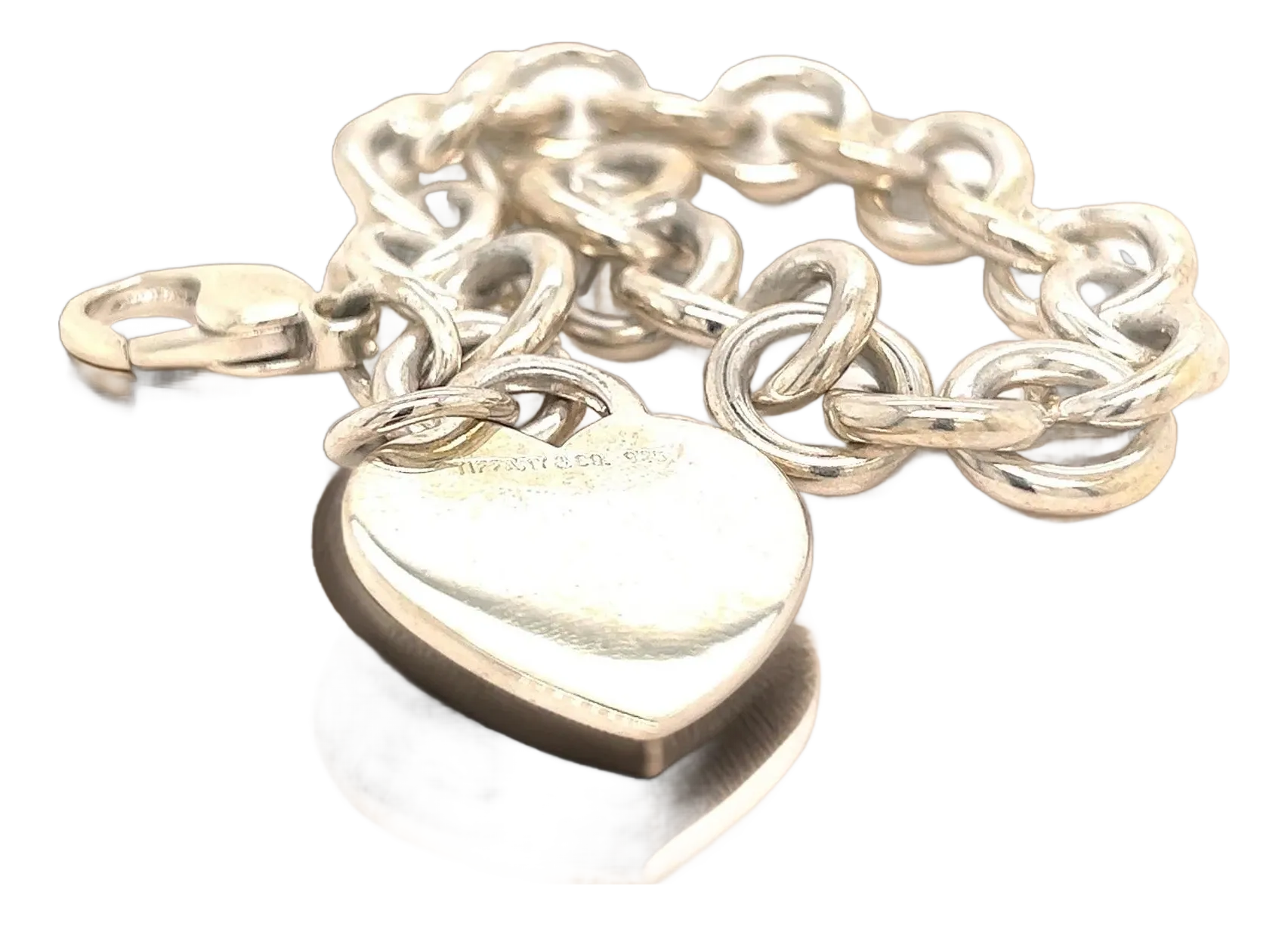 1990s Tiffany & Co Estate Heart Bracelet 7.5