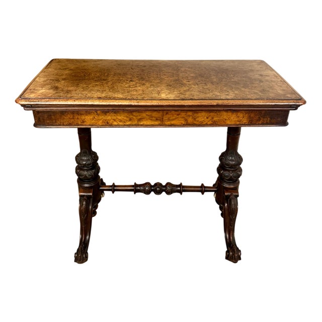 Antique Victorian Walnut Card Table by Edwards & Roberts, 1860 For Sale