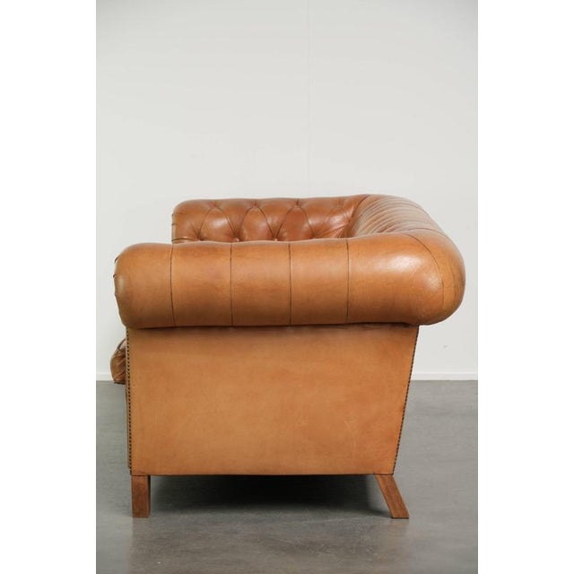 2.5-Seater Chesterfield Sofa in Sheepskin Leather For Sale - Image 4 of 14