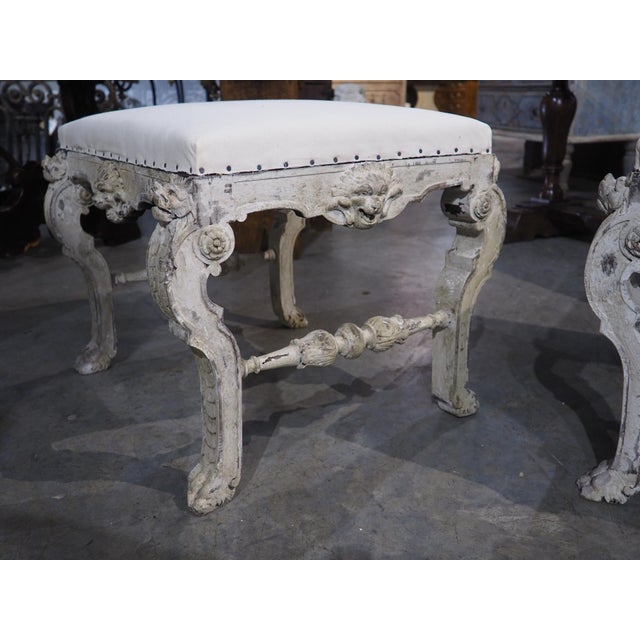 Pair of Antique Painted Italian Tabouret Stools From Turin, 19th Century For Sale - Image 16 of 18