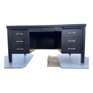 1940s General Fireproofing Metal Tanker Desk For Sale