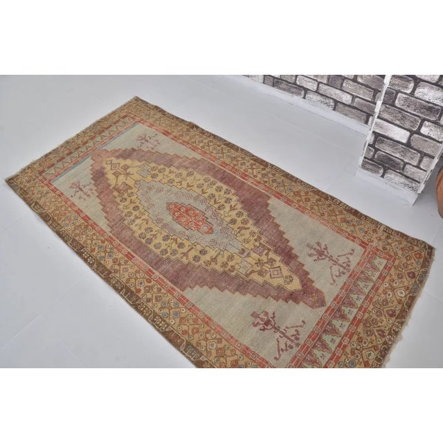 Beige 1960s Turkish Home Living Wool Carpet For Sale - Image 8 of 10