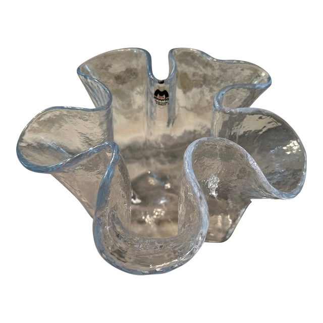 Muurla “Eva” Art Glass Vase -Scalloped Edge 1970s For Sale