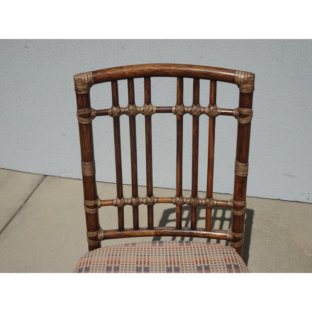 Set of Six Vintage McGuire Balboa Organic Bamboo Ratten Dining Chairs For Sale - Image 9 of 14